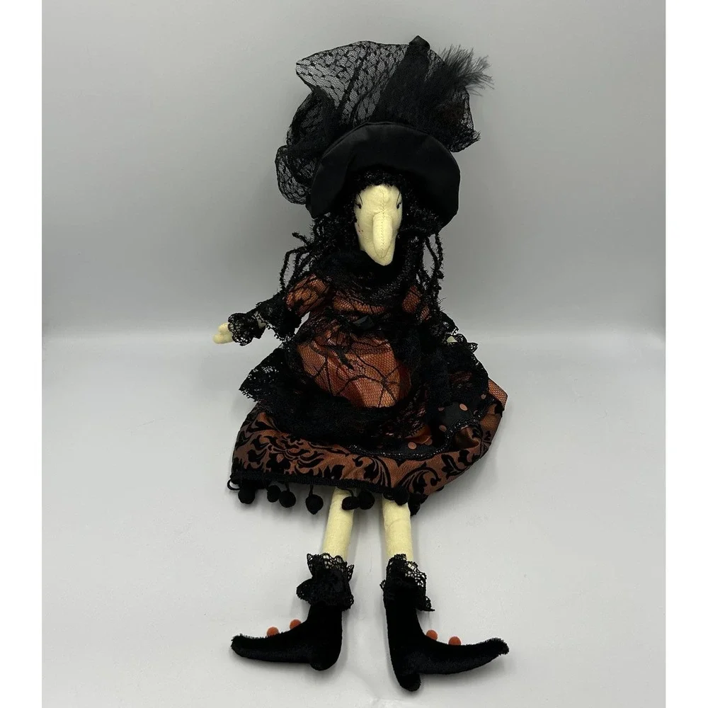 Halloween Witch‎ Doll Soft Figure Autumn Fall Harvest Decor Shelf Sitter